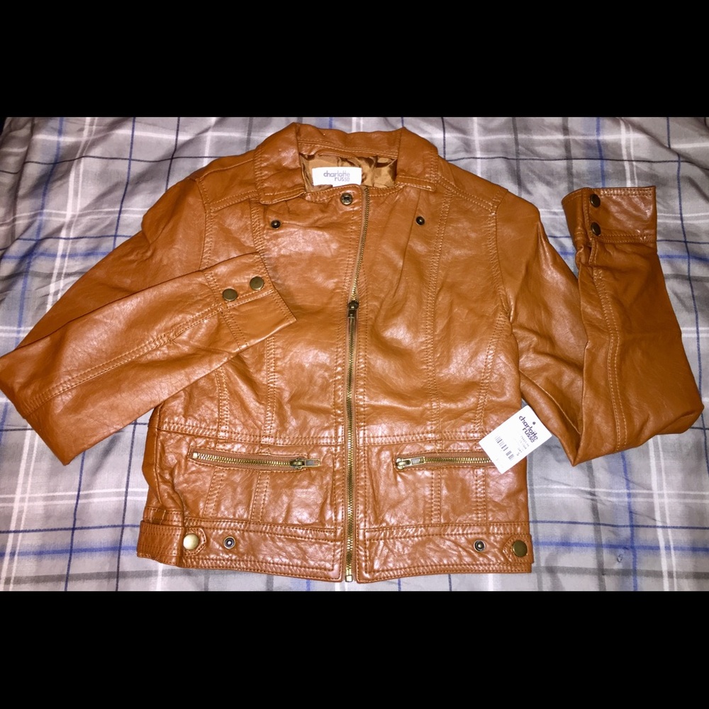 Brand New Charlotte Russe Leather Bomber Jacket !